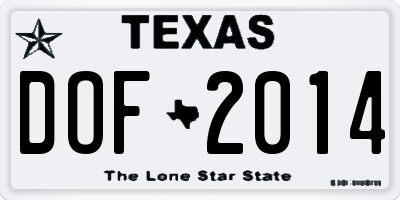 TX license plate DOF2014