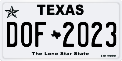 TX license plate DOF2023