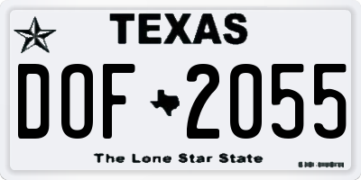 TX license plate DOF2055