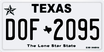 TX license plate DOF2095