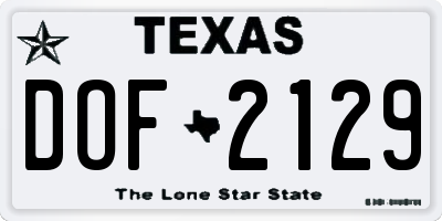 TX license plate DOF2129