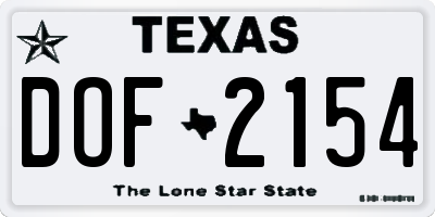 TX license plate DOF2154