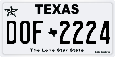 TX license plate DOF2224