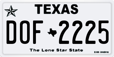 TX license plate DOF2225