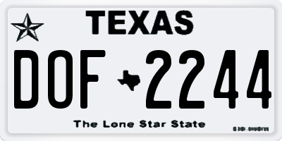 TX license plate DOF2244