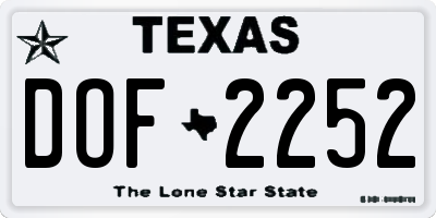 TX license plate DOF2252