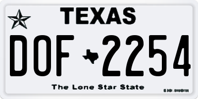 TX license plate DOF2254