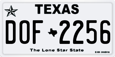 TX license plate DOF2256