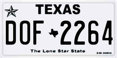 TX license plate DOF2264