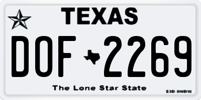 TX license plate DOF2269