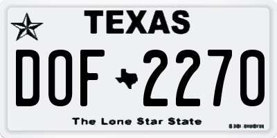 TX license plate DOF2270