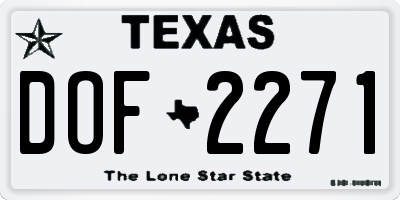 TX license plate DOF2271