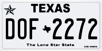 TX license plate DOF2272