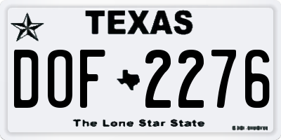 TX license plate DOF2276