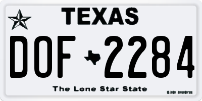 TX license plate DOF2284
