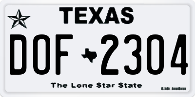 TX license plate DOF2304