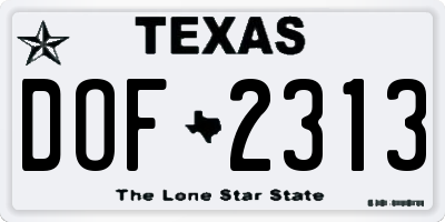 TX license plate DOF2313