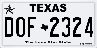 TX license plate DOF2324