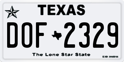TX license plate DOF2329