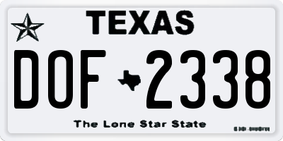 TX license plate DOF2338