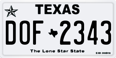 TX license plate DOF2343