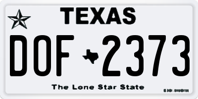 TX license plate DOF2373