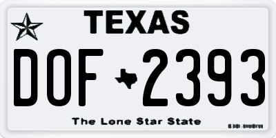 TX license plate DOF2393