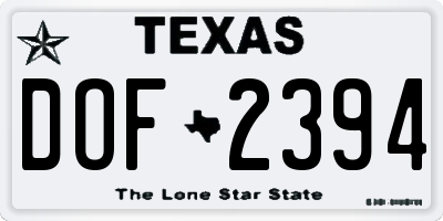 TX license plate DOF2394