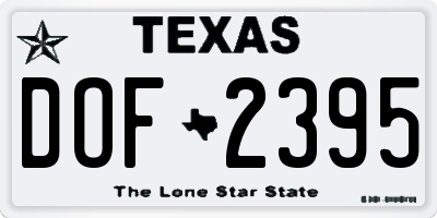 TX license plate DOF2395