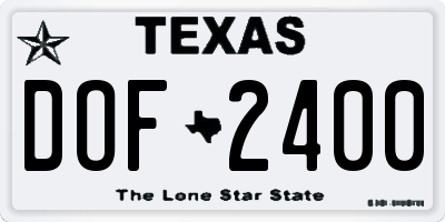 TX license plate DOF2400