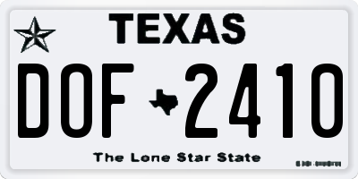 TX license plate DOF2410