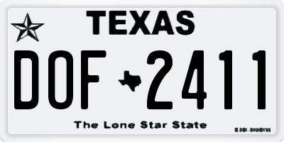 TX license plate DOF2411