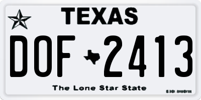 TX license plate DOF2413
