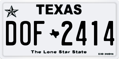 TX license plate DOF2414