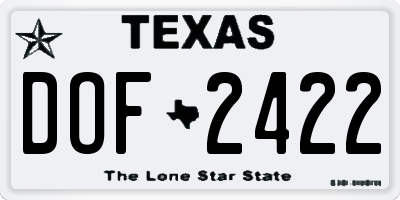 TX license plate DOF2422
