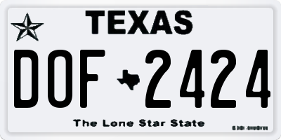 TX license plate DOF2424
