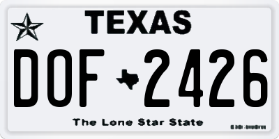 TX license plate DOF2426