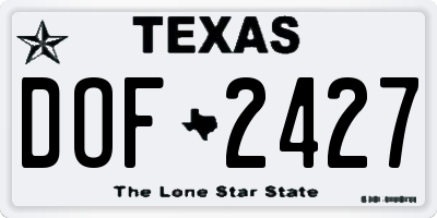 TX license plate DOF2427