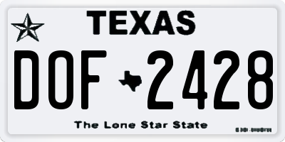 TX license plate DOF2428