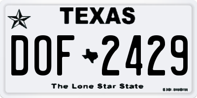 TX license plate DOF2429