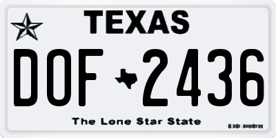 TX license plate DOF2436