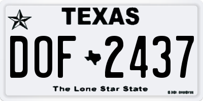 TX license plate DOF2437