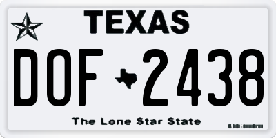 TX license plate DOF2438