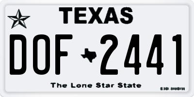TX license plate DOF2441