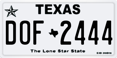 TX license plate DOF2444
