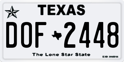 TX license plate DOF2448