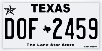 TX license plate DOF2459