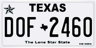 TX license plate DOF2460