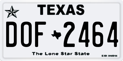 TX license plate DOF2464