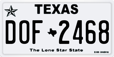 TX license plate DOF2468